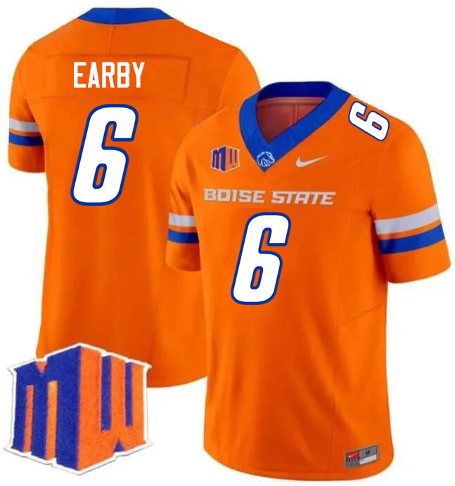 Jeremiah Earby Jersey, Boise State Broncos #6 Jeremiah Earby Football Jersey College Uniforms-Orange